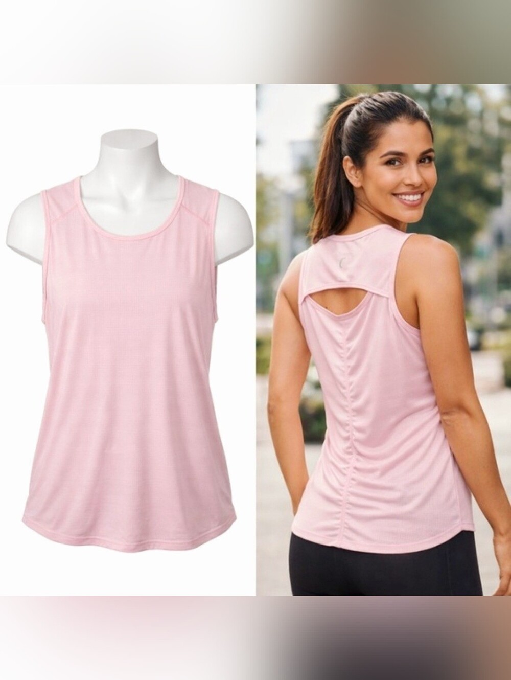 Zyia Horizon Muscle Athletic Tank Top Lightweight Gym Shirt Pink Women's Small